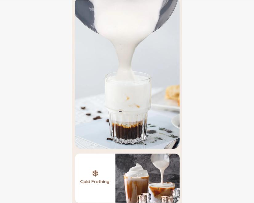 HiBREW 4 in 1 Milk Frother Frothing Foamer Fully automatic Milk Warmer Cold/Hot Latte Cappuccino Chocolate Protein powder M3A