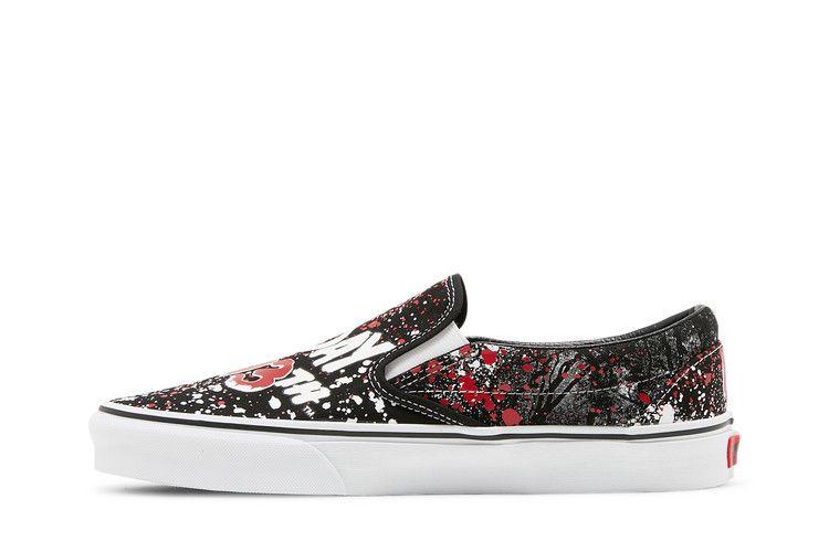 Scarpe da Ginnastica da Uomo Vans Classic Slip-On Horror Pack Venerdì 13 Jason Voorhees Nero/Rosso/Bianco