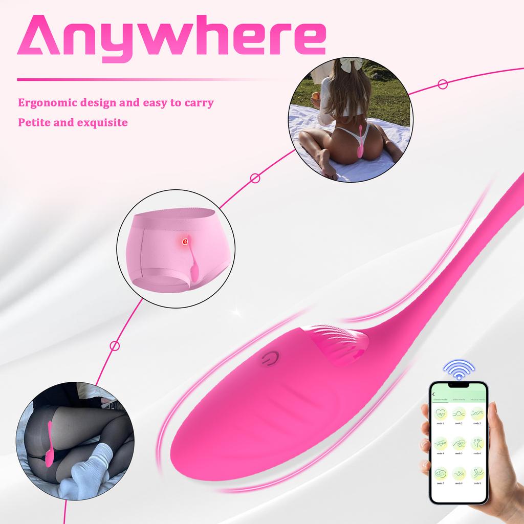 USB Wireless Bluetooth Silicone Vibrating Egg Vibrator, Female Clitoral Stimulator, Wearable G-spot Masturbator, Adult Sex Toys