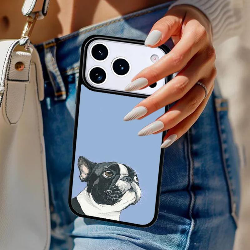 Boston Terrier Dog Phone Case For iPhone 17 Air 14 15 13 12 Max Cover For Apple 14 15 16 16e 11 Pro Max Plus Coque