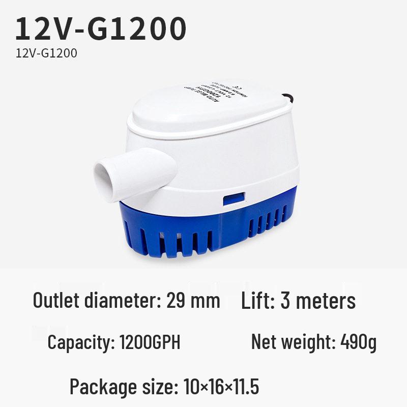 12V Automatische Marine-Bilgenpumpe - Kompakte Tauchwasserpumpe für Yacht/Wohnmobil für niedrige Wasserstände