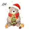 Festive Winter Window Decorations Christmas Bear Static Clings, Cute Holiday Glass Decals, Waterproof PVC Gift for Kids Stickers Home Store Doors And