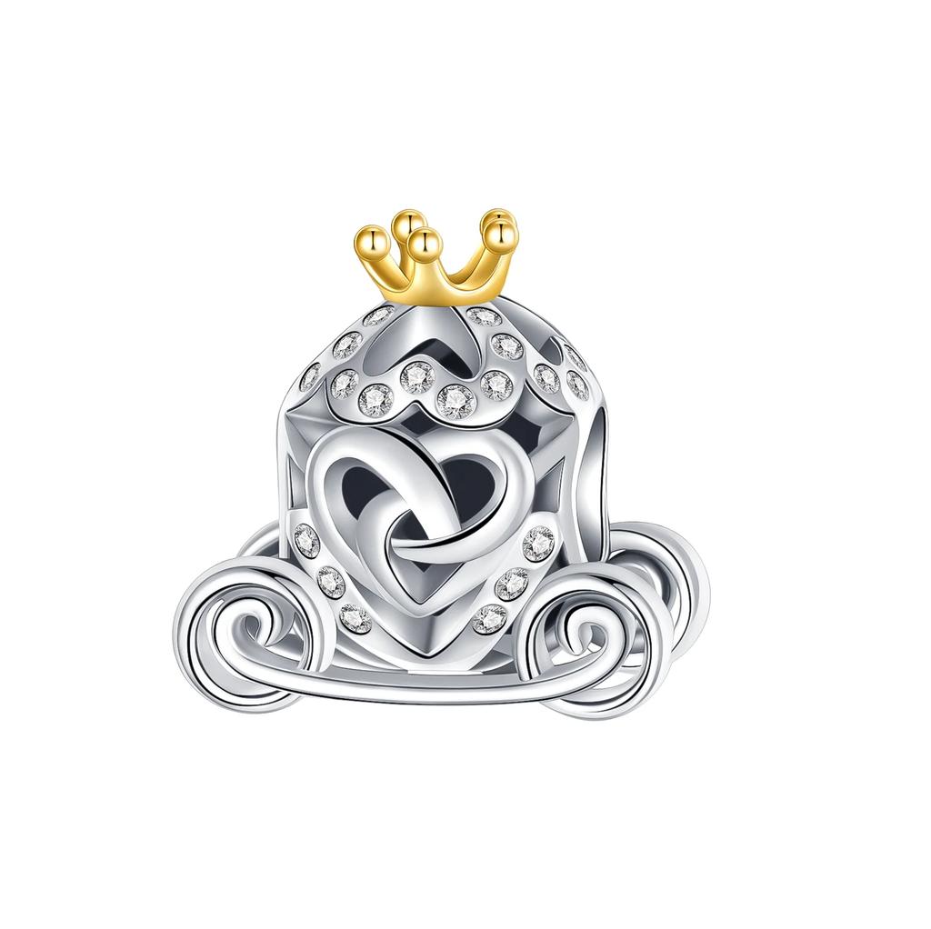 Kupfer Prinzessinnenkrone Anhänger Kuchen Trojanisches Pferd Perle Anhänger Passend für Original Halskette Armband Damen Schmuck Geburtstag DIY Geschenk