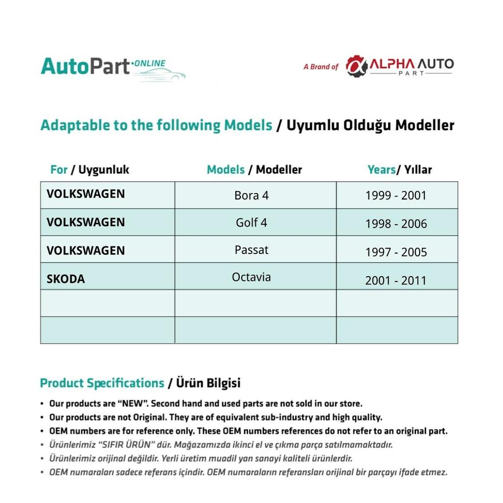 Door Handle Frame Handle Set for VW Bora, Golf, Jetta, Passat