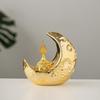 Ceramic Moon-Shaped Incense Burner Light Luxury Arabic Incense Burner Aromatherapy Stove  Yoga