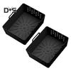 2Pcs Silicone Air Fryer Liners for Ninja SL401 2-Basket Air Fryer Reusable Pot Accessories Non-Stick Heat-Resistant Baking Pan for Safe Healthy