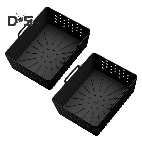 2ks silikonové vložky vzduchové fritézy pro Ninja SL401 2košové vzduchové fritézy Příslušenství k opakovaně použitelnému hrnci Nepřilnavý tepelně odolný pekáč pro bezpečné a zdravé