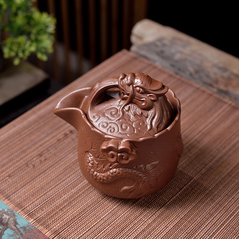 Zhu Ni Zisha Pot Handmade Tea Pot Hand Grab Pot Household Kung Fu Tea Set Tenglong Pot Set