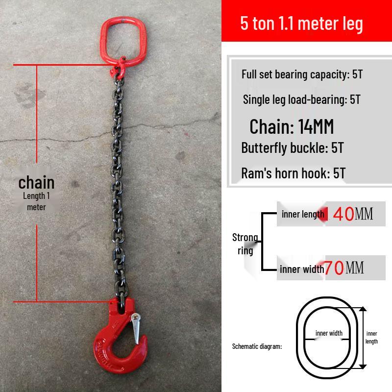 Multi-Hook Manganese Steel Chain Sling for Cranes & Forklifts