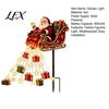 Illuminated Pathway Lights for Christmas Santa Sleigh Figurine Light, Solar Powered Garden Stake Decorative Iron Stakes Pouring Gifts Stars Light Yard