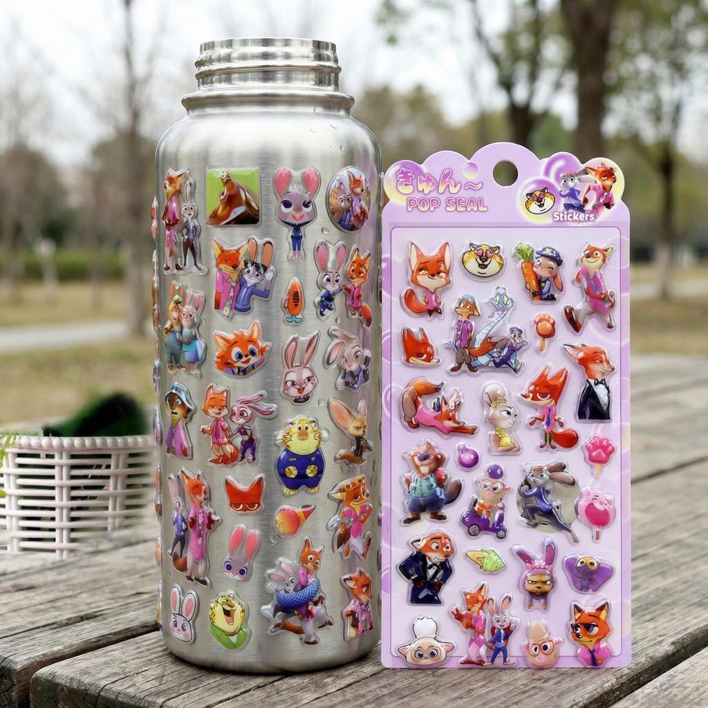 Honlackfu 3D Puffy 3D Puffy Zootopia Set of Stylish Decorative Stickers for Birthday Craft Cell Phone Stickers, Stickers, 4, Girls, Christmas, Gift,