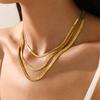 Classic Unisex Flat Snake Chain Choker Necklace For Women Stainless Steel Herringbone Gold Silver Color Fashion Jewelry Gift