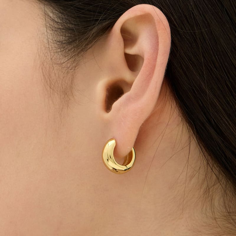 Hyeres-lor Champagne Full Moon Silver (Y) Grip One-Touch Earrings HL2E54219Y9XXX