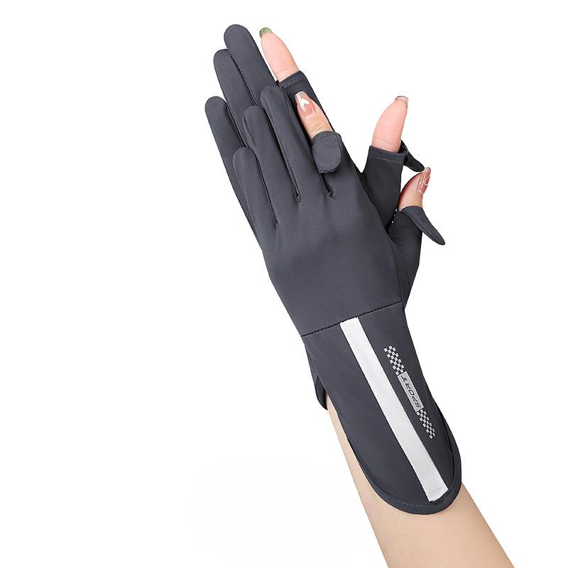 

Расширенные летние уличные велосипедные и водительские антиультрафиолетовые и противоскользящие перчатки с открытыми четырьмя пальцами и сенсорным экраном average size