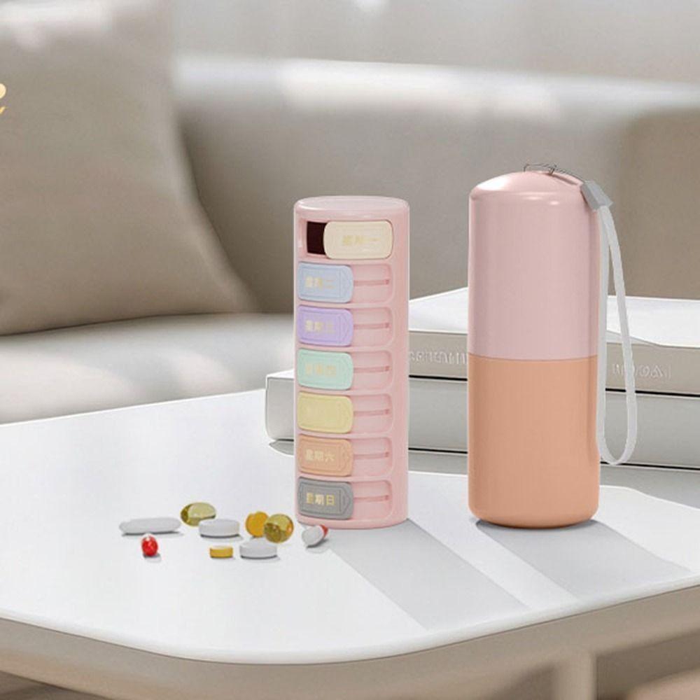 Plastic 7 Grids Pill Case Sealed Weekly Pill Box Durable Pills Organizer  for Home