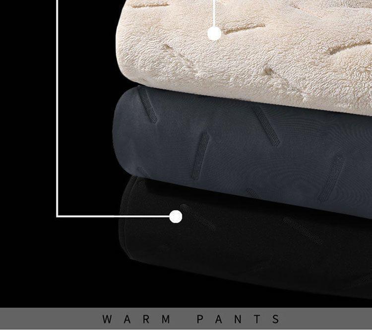 Men's Plus Size Fleece-Lined Lambswool Pants - Thick, Windproof, and Cold-Proof Winter Trousers
