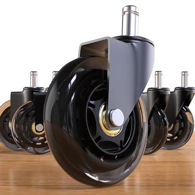 Office Chair Wheels, Set of 5,Huracan,Replacement Rubber Chair Caster Wheels for Hardwood Floor, NOT Compatible for IKEA,Computer Desk Chair Wheels
