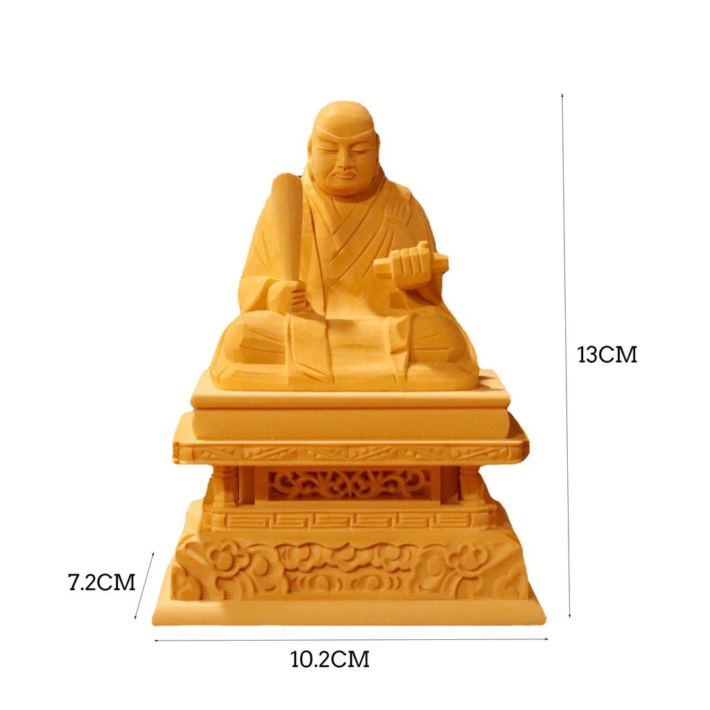 Cypress Statue Buddha Statue Crafts Nichiren Wooden Cypress Crafts Home Car Decoration Handmade Gifts