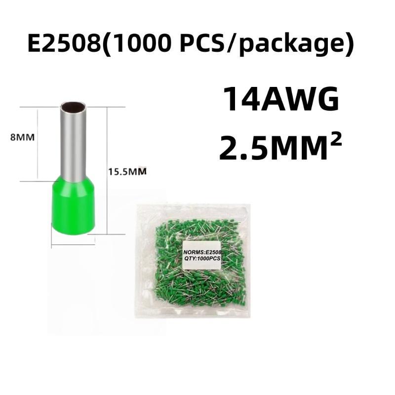 E0508 E7508 E1008 Tubular Crimp Terminals 1000pcs for Reliable Electrical Installations