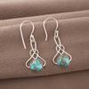 Blue Copper Turquoise Handmade Gemstone Earrings, 925 Sterling Silver Earrings Dainty Silver Jewelry, For Engagement Gift