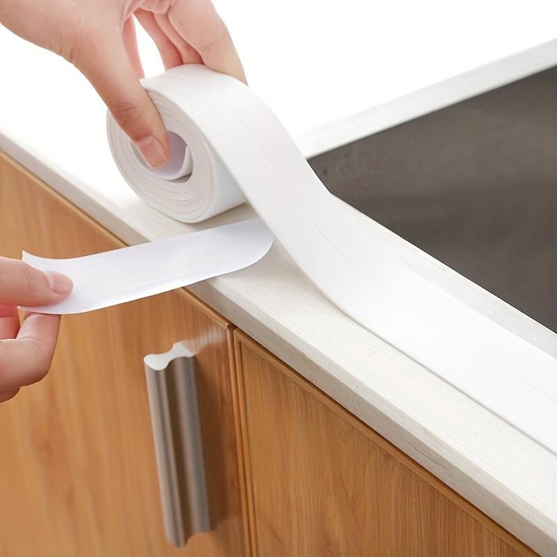 1pc Self-Adhesive Seal Strip Tape, PVC Material, Meat-seam Design, Home Goods, Bathroom Seam Cover | Seamless Adhesive Strip | Bathroom Caulk Stri