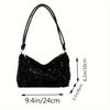 Borsa a Spalla da Donna con Paillettes, Borsa a Mano Quadrata Piccola Moda Casual con Tracolla, Pochette da Sera Multifunzionale