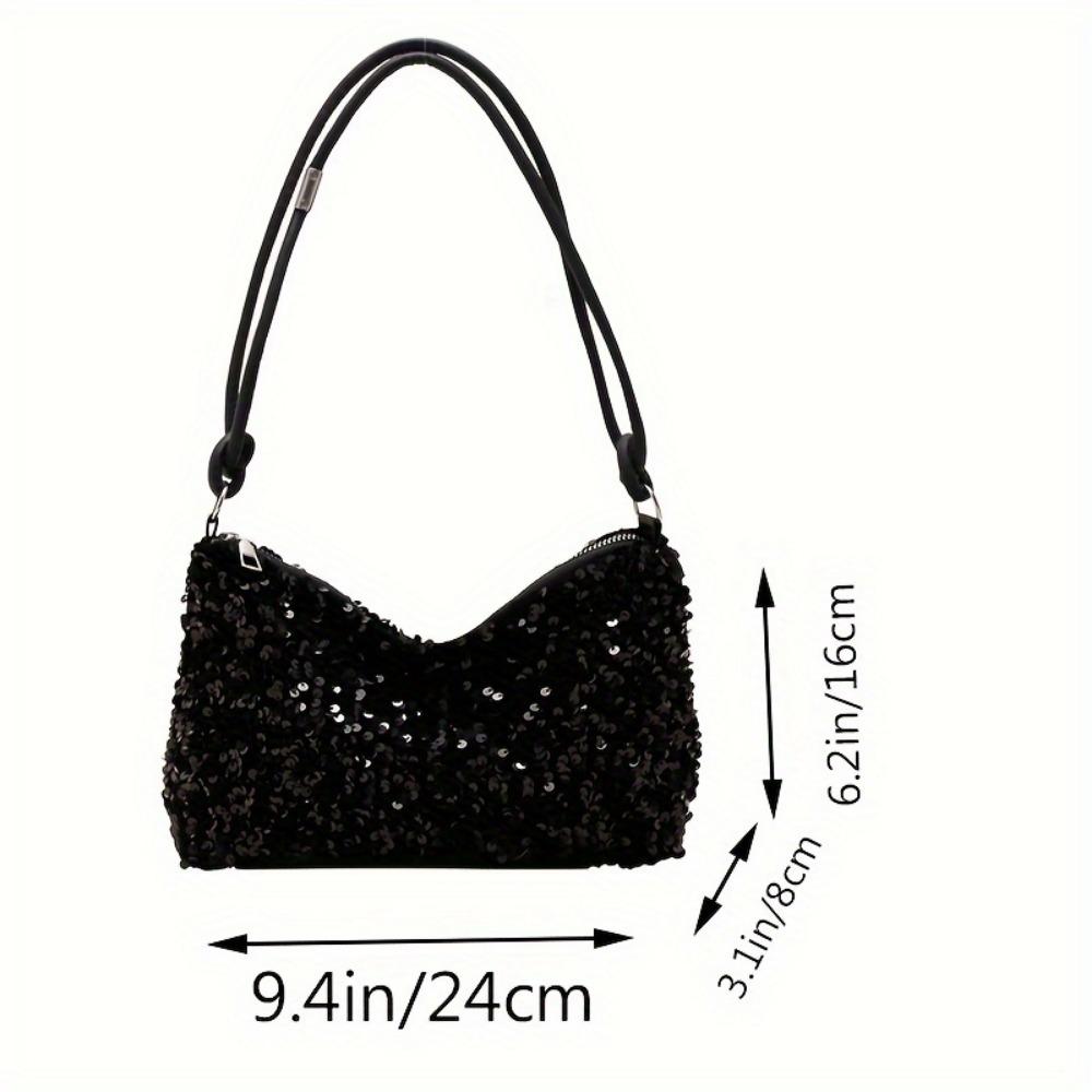Borsa a Spalla da Donna con Paillettes, Borsa a Mano Quadrata Piccola Moda Casual con Tracolla, Pochette da Sera Multifunzionale