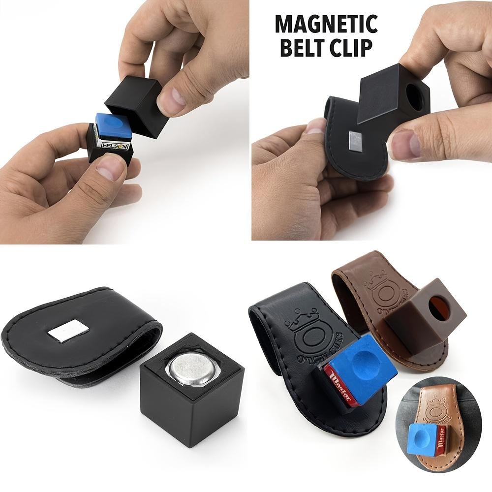 Portable High-grade Magnetic Synthetic Leather Billiard Chalk Clip Pool Ball Chalk Storage Pool Billiard Chalk Storage Snooker Special Clip