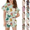 Girls' Summer Outfit Ruffle Sleeve Top And Shorts Clothing Set Lightweight Casual Two Piece