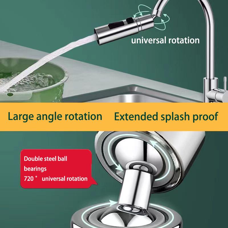 Faucet Extender Kitchen Pressurized Anti-splash Multi-functional Extension Nozzle Universal Rotating Aerator