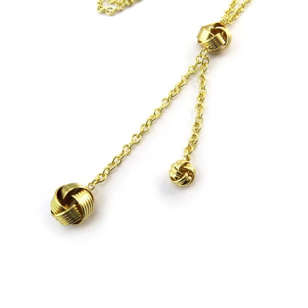 Les Trésors De Lily [N3606] - Golden 'Choreography' Designer Necklace