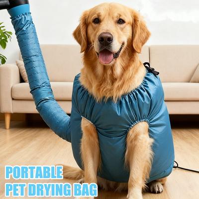 Portable Dog Hair Drying Bag Efficient Foldable Pets Grooming Bag Household Quick Blowing Oxford Cloth Bags for Large Small Dogs
