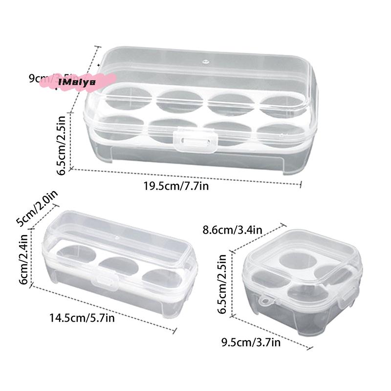 1/3Pcs Portable Transparent Egg Organizer Box 3/4/8 Grids For Camping Picnic Barbecue Outdoor Practical Accessory