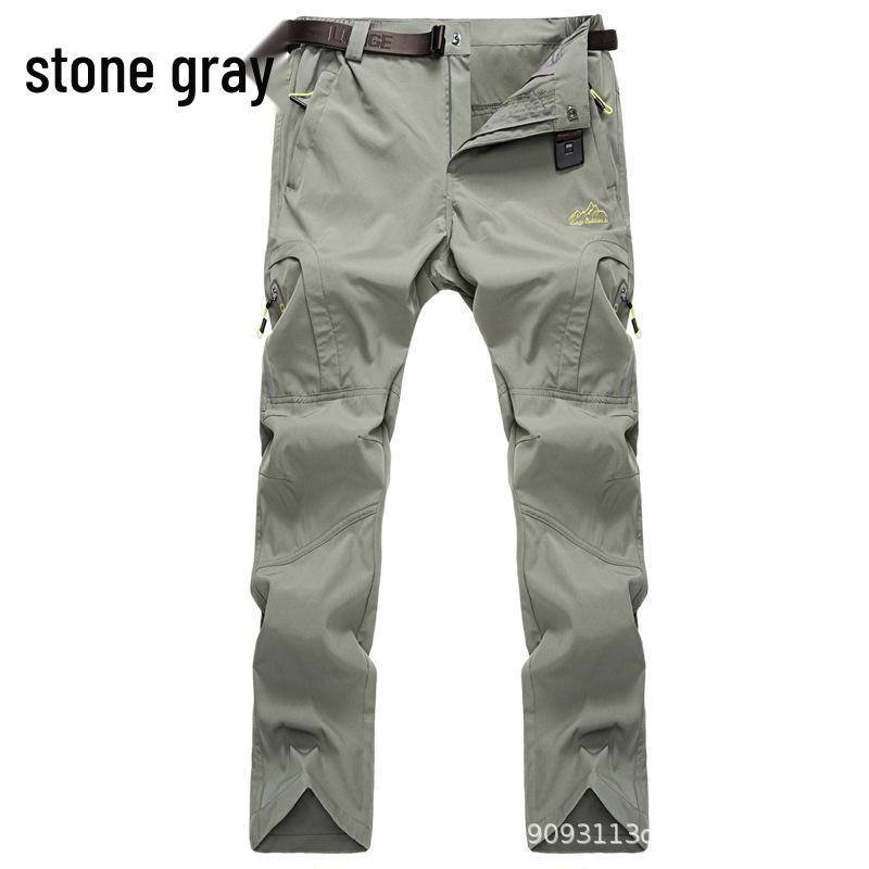 Men's Quick-Dry Lightweight Hiking Pants - Breathable, Elastic, and Loose for Outdoor Trekking and Mountaineering