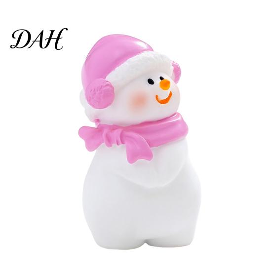 Christmas Desktop Ornaments Mini Snowman Figurine, Skiing Dolls, Small Car Ice Snow Theme Decor Dashboard Figurines, Micro Landscape for Dollhouse DIY