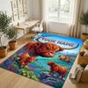 Tappeto in Velluto Cristallo Tema Mucca Highland Nome Personalizzato Testo Tappetino Morbido per Pavimento Decorazione Casa