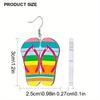 2D Flat Hawaiian Summer Earrings Slippers Acrylic Earrings Fashion Jewelry Elegant Earrings Party Earrings