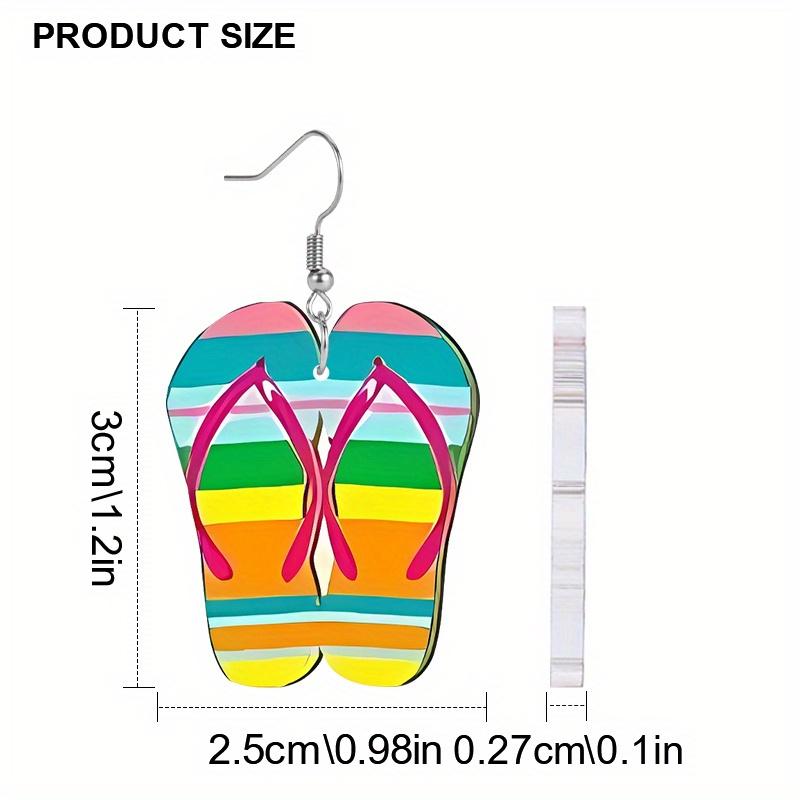2D Flat Hawaiian Summer Earrings Slippers Acrylic Earrings Fashion Jewelry Elegant Earrings Party Earrings
