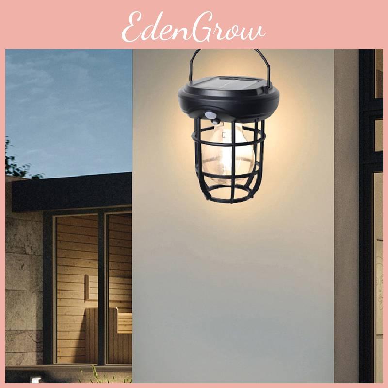 Outdoor Solar Lamp Motion Sensor Tungsten Filament Wall Light Waterproof Garden