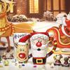 Creative Hand-painted Ceramic Mug Large-capacity Cartoon Mug Cute Water Mug Couple Santa Claus Mug