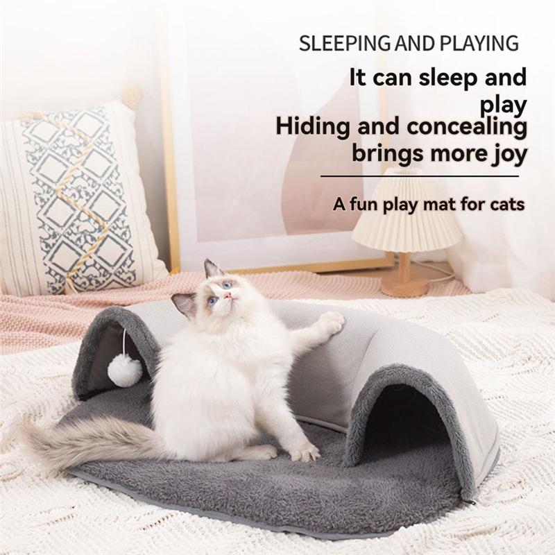 M-Modern-Cat Tunnel Multi-Purpose Mat Autumn& Winter Cat Bed Runway And Pet Supplies B