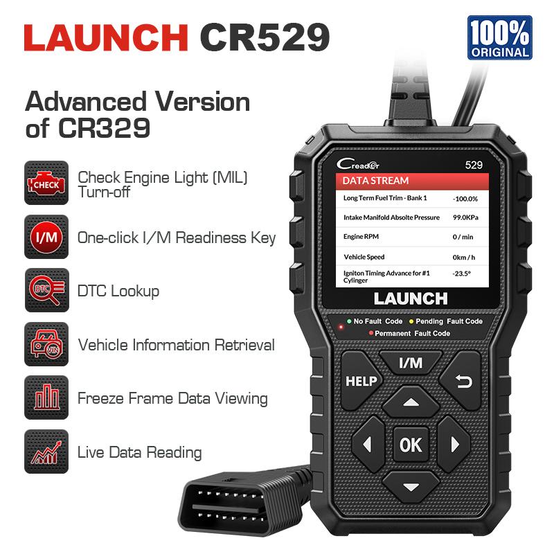 Launch Creader 529 CR529 Автомобильный OBDII сканер Диагностические инструменты для автомобиля Проверка двигателя OBDII сканеры Launch Obd2 сканер X431