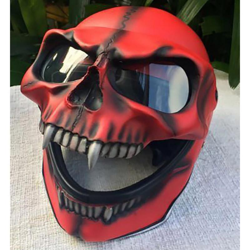 Teschio Scheletro Moto Casco Copertura Decorazione Maschera Ordinata Horror Maschera Teschio Fresco Scheletro Regalo di Halloween Visiera per Casco
