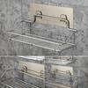 1 Pc Punch-Free Kitchen Bathroom Toilet Wall Hanging Storage Rack Stainless Steel Bathroom Storage Shelf Bathroom Accessories