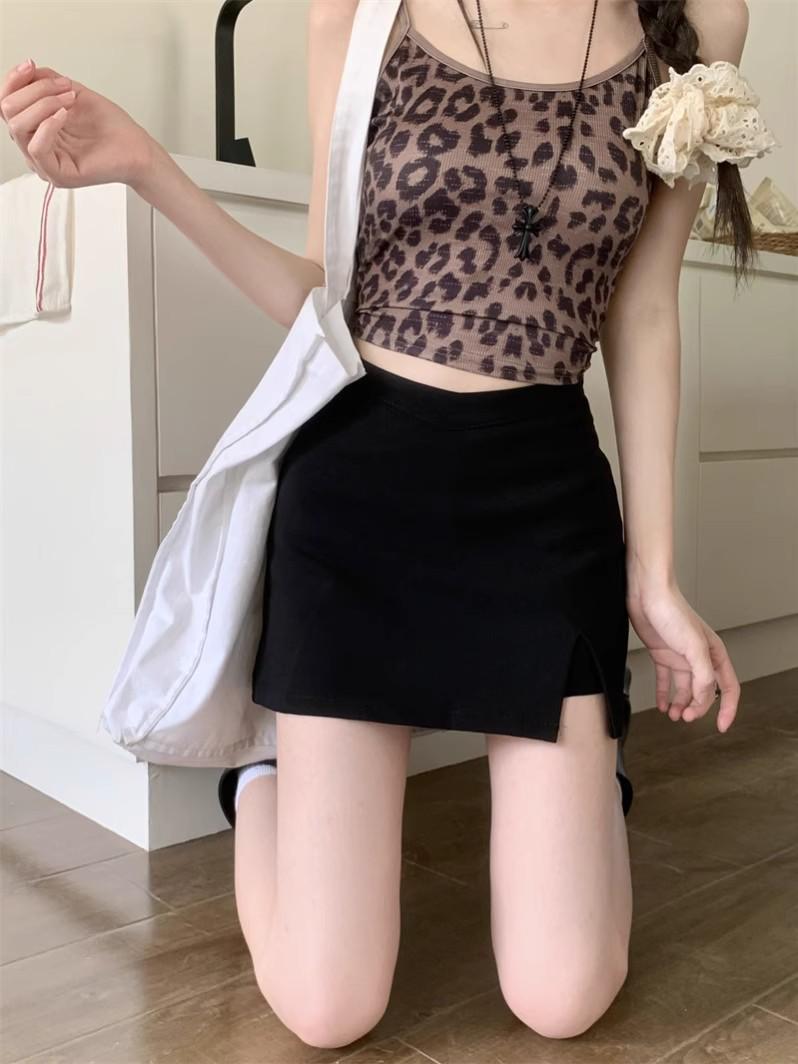 

2024 Autumn Plus Size High Waist A-Line Bodycon Slit Skirt S