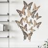 12 bucăți 3D fluture gol autocolant de perete dormitor living cameră de zi decorare casă fluture de hârtie