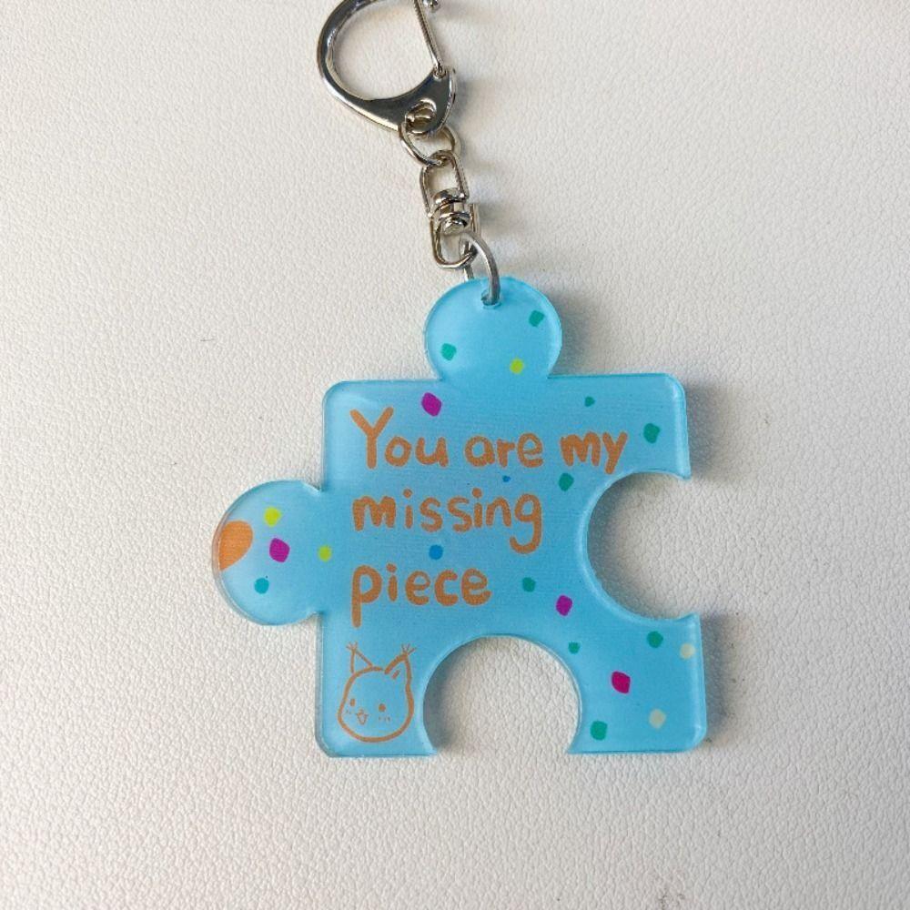 "You Are My Missing Piece" Acrylic Puzzle Text Keychain Korean Style Accessories    Gifts