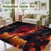 Crystal Velvet Square Rug Custom NameKorn Pattern Non Slip Home Floor Decor Rug