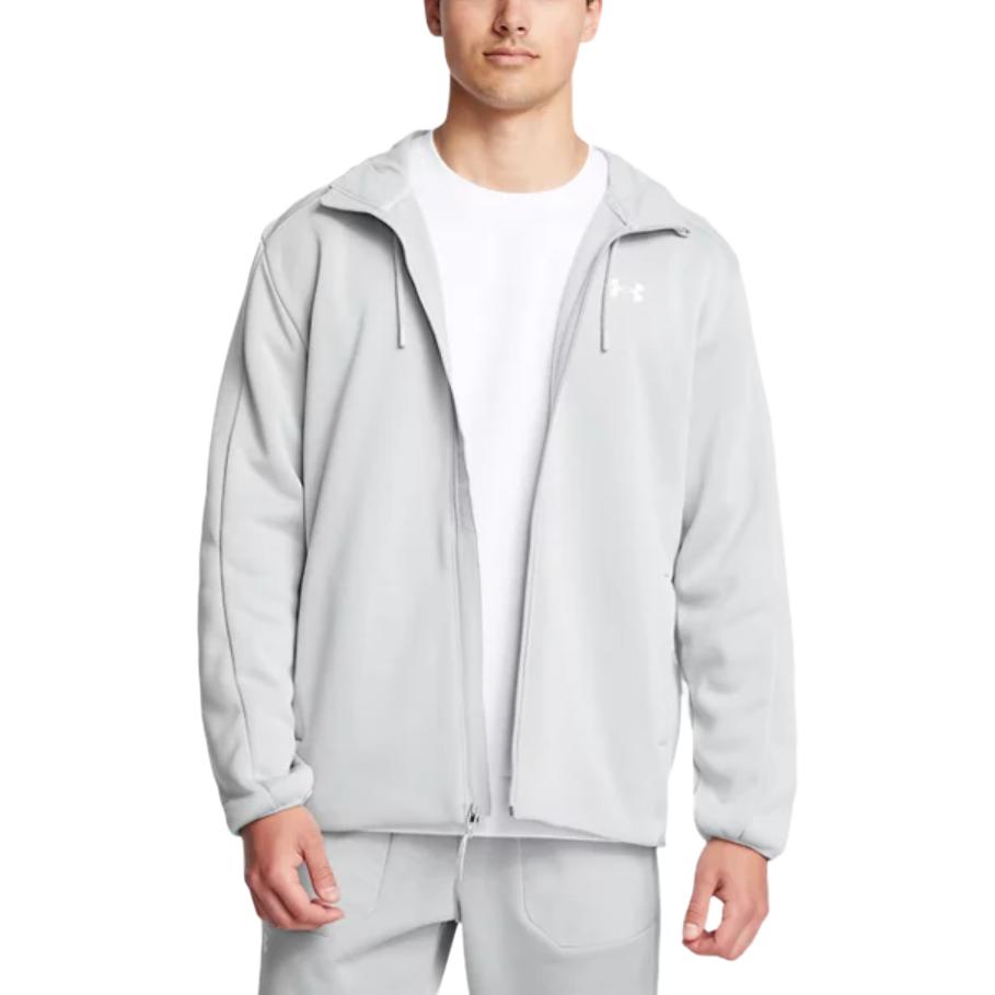 Under Armour Giacca Impermeabile con Cappuccio Morbida Traspirante Comoda Larga da Uomo Giubbotti Moderno-Grigio Bianco 1378824-012