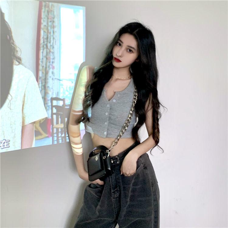 Women Vest Cotton Round Neck Solid Color Basic Sleeveless Undershirt Tops Tees